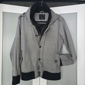 Men's Black and White Lightweight Jacket